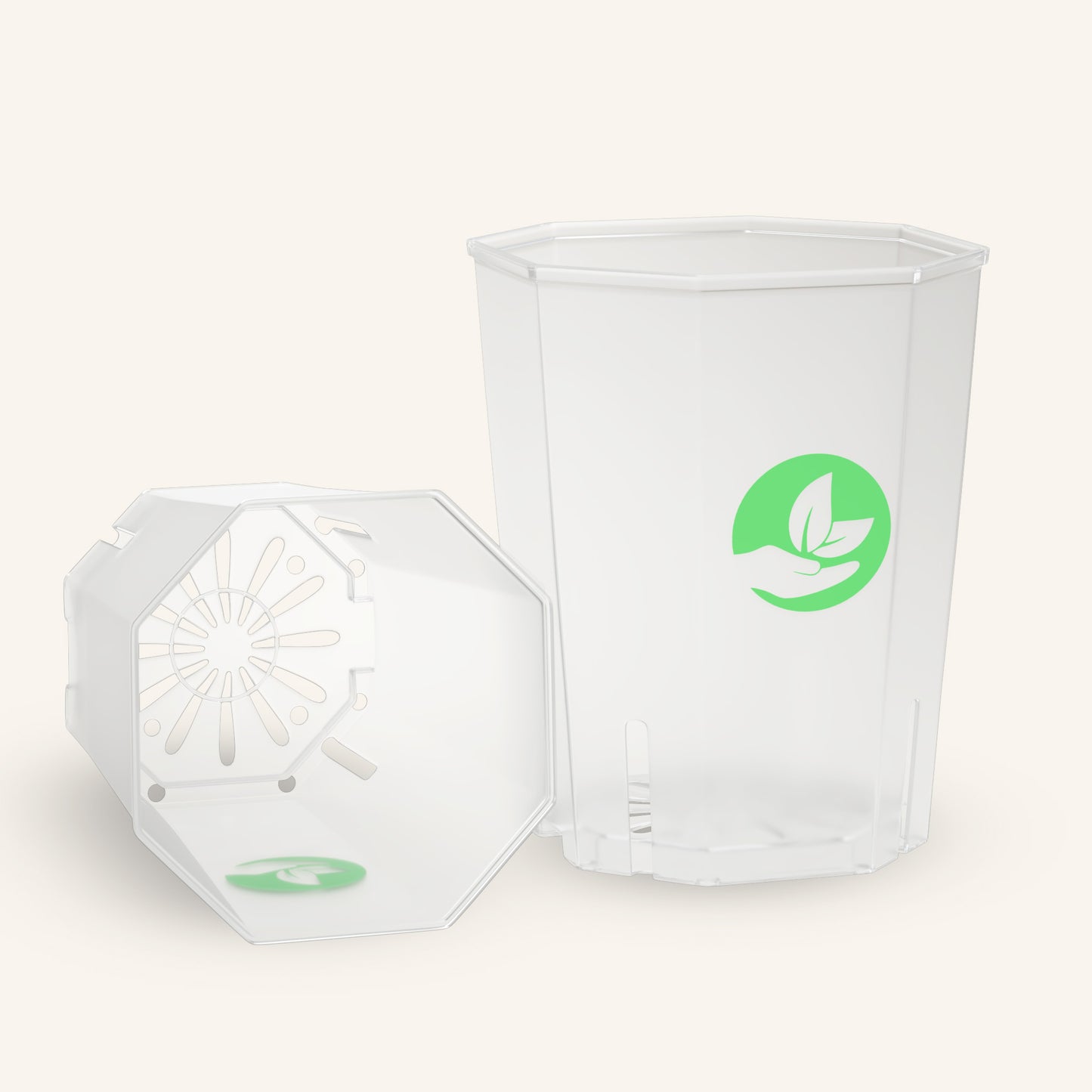 Doorzichtige vierkante plantenpot